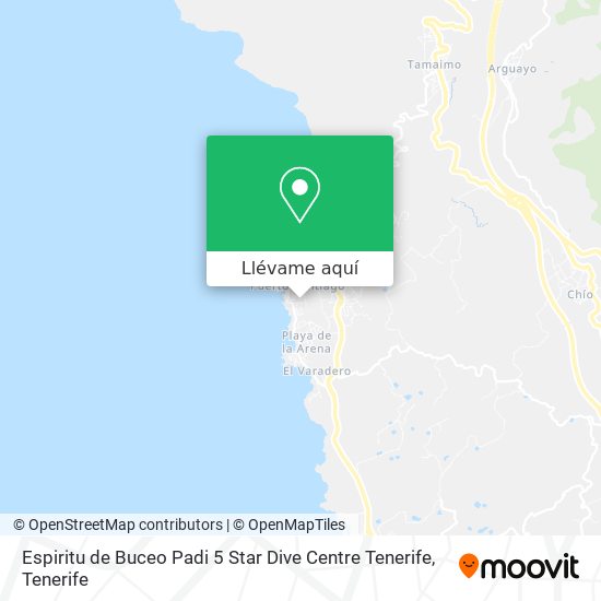 Mapa Espiritu de Buceo Padi 5 Star Dive Centre Tenerife