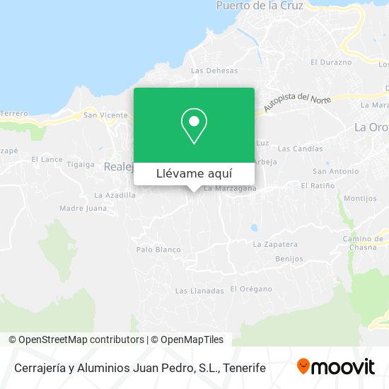 Mapa Cerrajería y Aluminios Juan Pedro, S.L.
