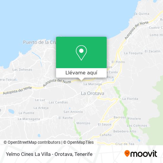 Mapa Yelmo Cines La Villa - Orotava