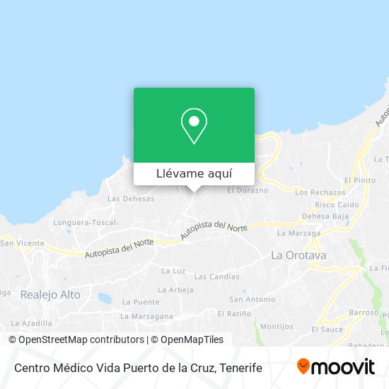 Mapa Centro Médico Vida Puerto de la Cruz