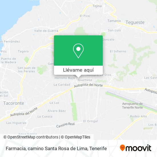 Mapa Farmacia, camino Santa Rosa de Lima