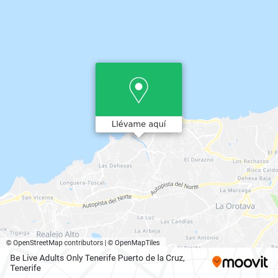 Mapa Be Live Adults Only Tenerife Puerto de la Cruz