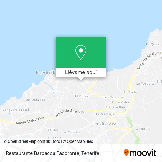 Mapa Restaurante Barbacoa Tacoronte