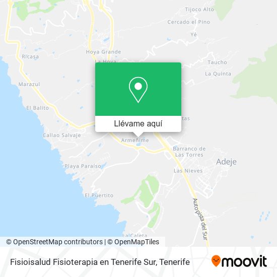 Mapa Fisioisalud Fisioterapia en Tenerife Sur