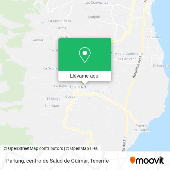 Mapa Parking, centro de Salud de Güímar