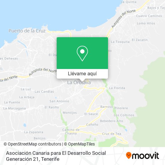 Mapa Asociación Canaria para El Desarrollo Social Generación 21