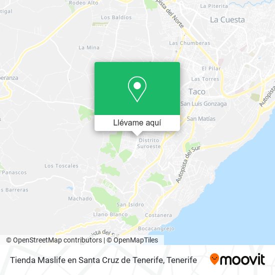 Mapa Tienda Maslife en Santa Cruz de Tenerife