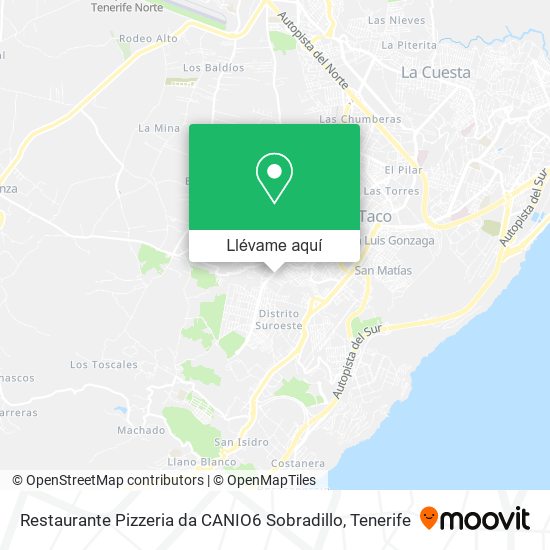 Mapa Restaurante Pizzeria da CANIO6 Sobradillo