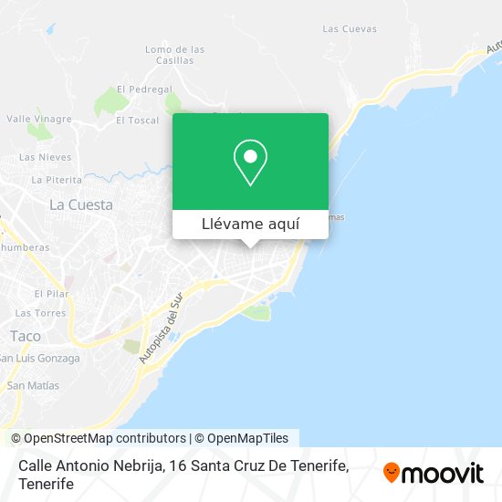 Mapa Calle Antonio Nebrija, 16 Santa Cruz De Tenerife