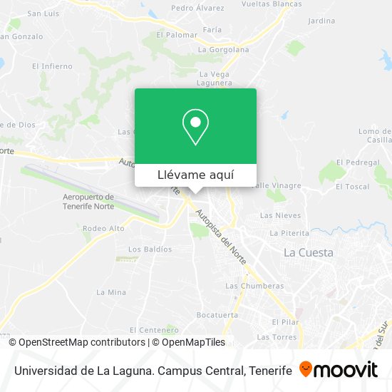 Mapa Universidad de La Laguna. Campus Central