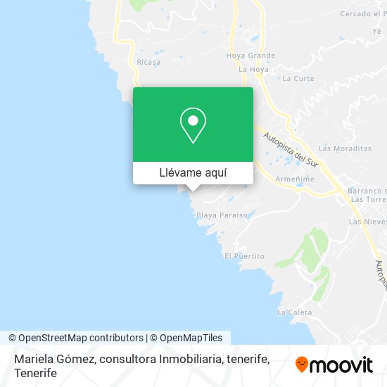 Mapa Mariela Gómez, consultora Inmobiliaria, tenerife