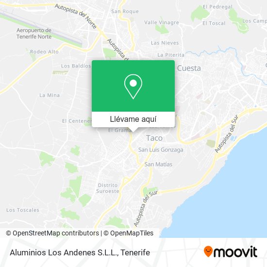 Mapa Aluminios Los Andenes S.L.L.