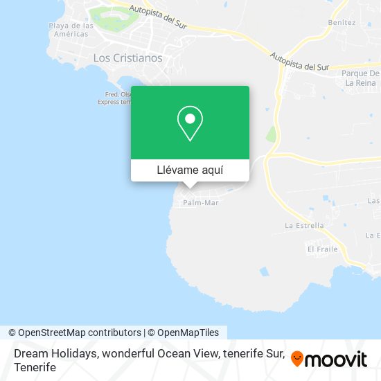 Mapa Dream Holidays, wonderful Ocean View, tenerife Sur