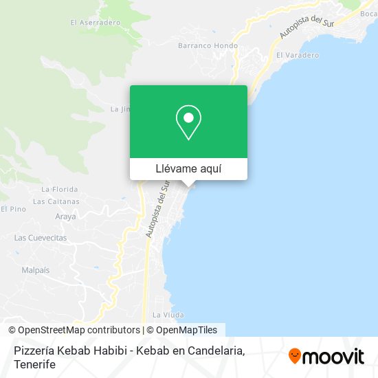 Mapa Pizzería Kebab Habibi - Kebab en Candelaria