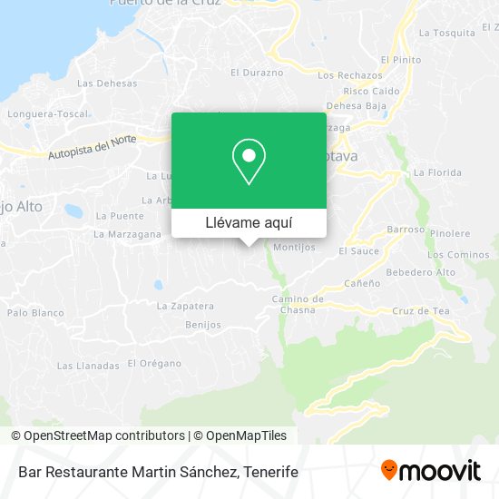 Mapa Bar Restaurante Martin Sánchez