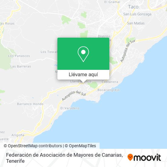 Mapa Federación de Asociación de Mayores de Canarias