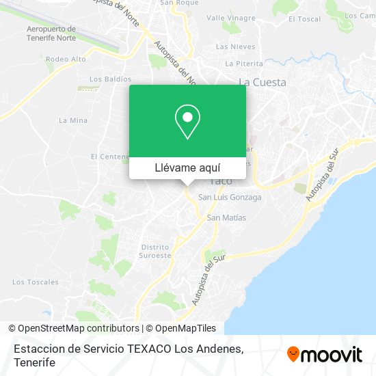 Mapa Estaccion de Servicio TEXACO Los Andenes