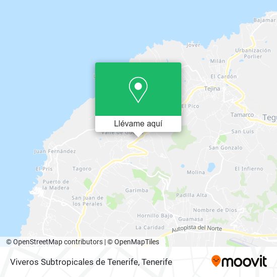 Mapa Viveros Subtropicales de Tenerife