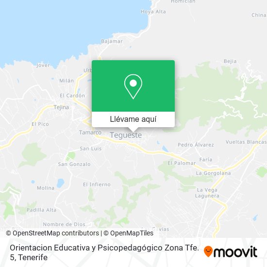 Mapa Orientacion Educativa y Psicopedagógico Zona Tfe. 5