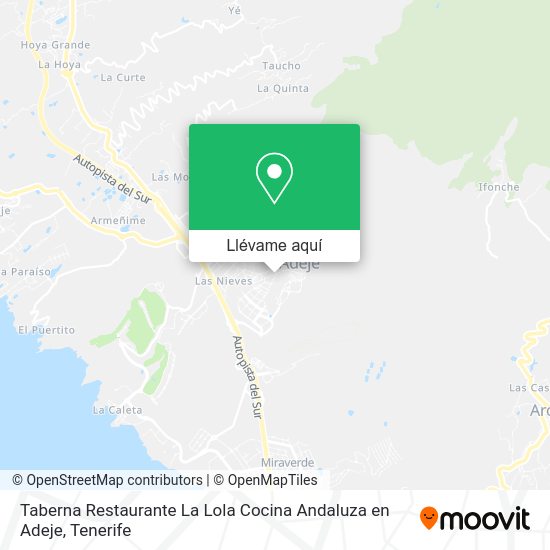 Mapa Taberna Restaurante La Lola Cocina Andaluza en Adeje