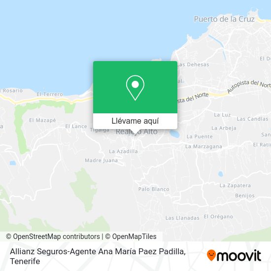 Mapa Allianz Seguros-Agente Ana María Paez Padilla