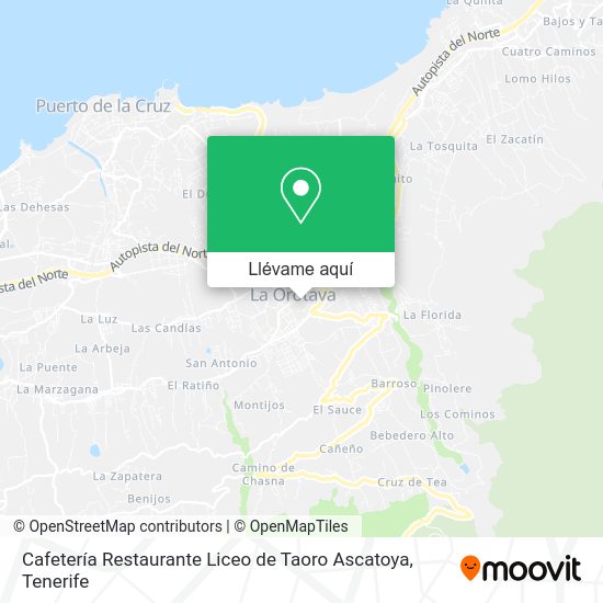 Mapa Cafetería Restaurante Liceo de Taoro Ascatoya