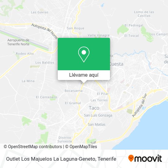 Mapa Outlet Los Majuelos La Laguna-Geneto