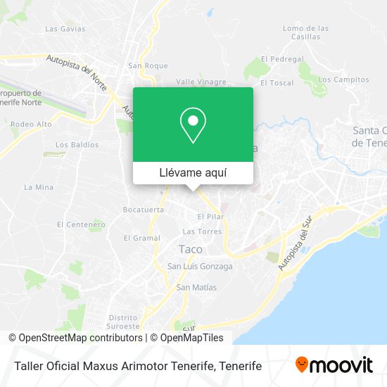Mapa Taller Oficial Maxus Arimotor Tenerife