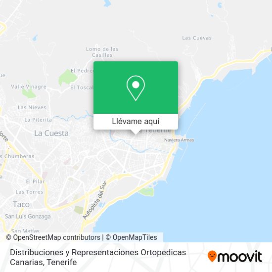 Mapa Distribuciones y Representaciones Ortopedicas Canarias