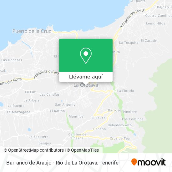 Mapa Barranco de Araujo - Río de La Orotava