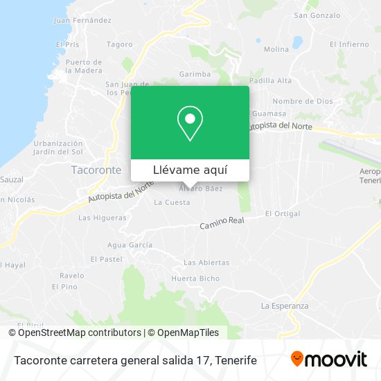 Mapa Tacoronte carretera general salida 17