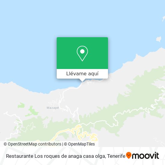 Mapa Restaurante Los roques de anaga casa olga