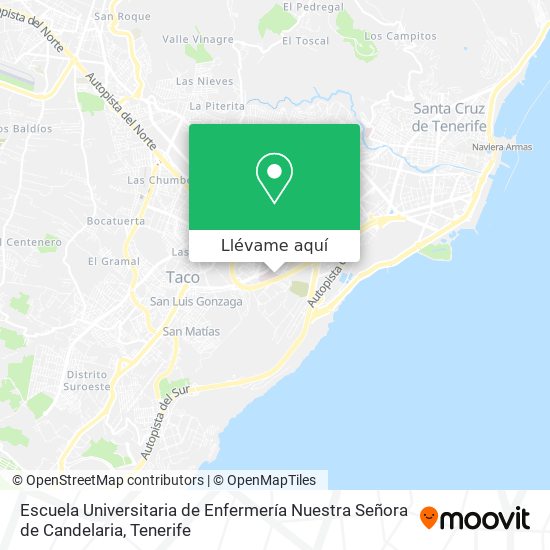 Mapa Escuela Universitaria de Enfermería Nuestra Señora de Candelaria