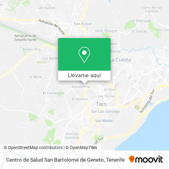 Mapa Centro de Salud San Bartolomé de Geneto
