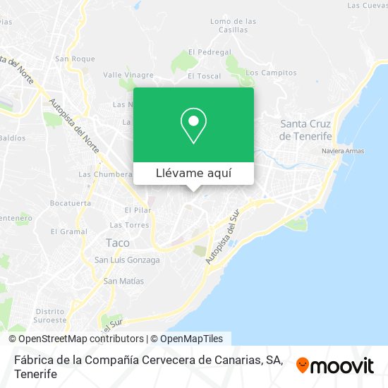 Mapa Fábrica de la Compañía Cervecera de Canarias, SA
