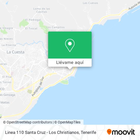 Mapa Linea 110 Santa Cruz -  Los Christianos