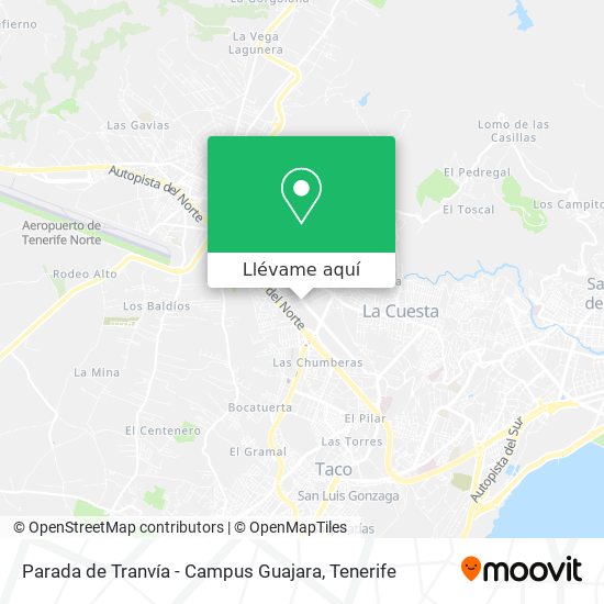 Mapa Parada de Tranvía - Campus Guajara