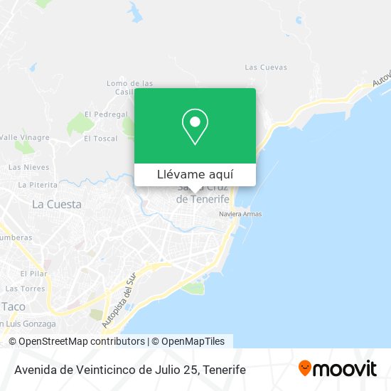 Mapa Avenida de Veinticinco de Julio 25