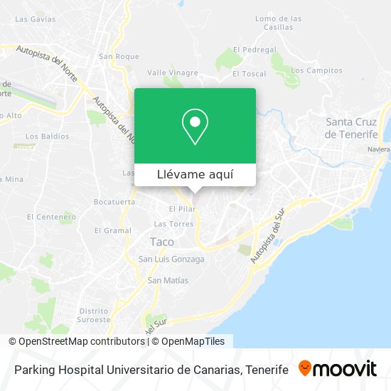 Mapa Parking Hospital Universitario de Canarias