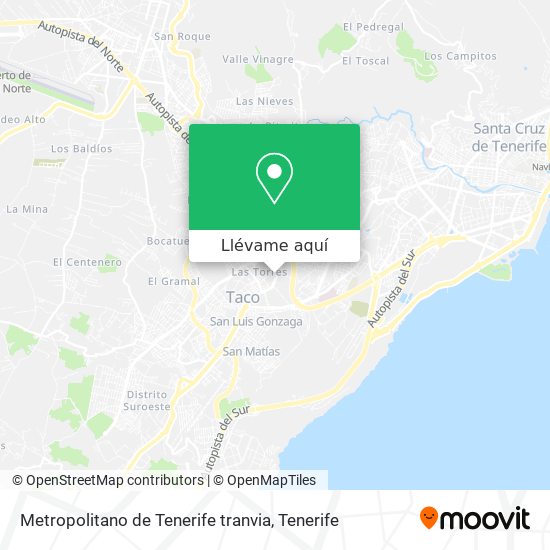 Mapa Metropolitano de Tenerife tranvia