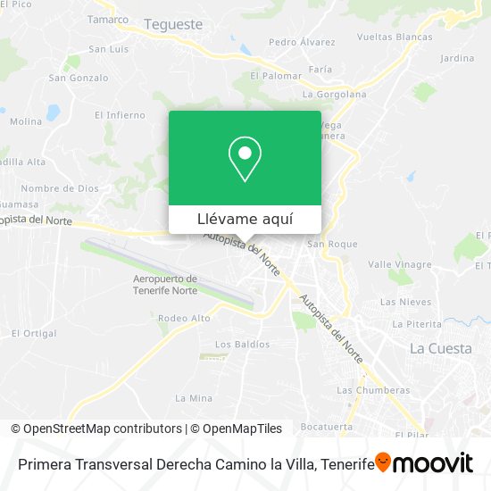 Mapa Primera Transversal Derecha Camino la Villa