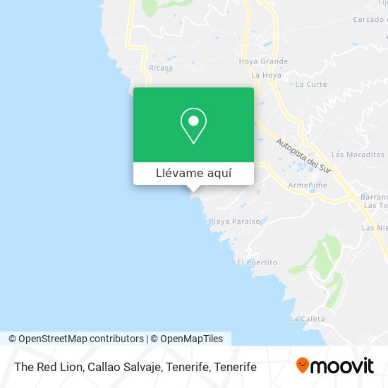 Mapa The Red Lion, Callao Salvaje, Tenerife