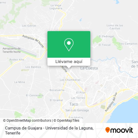 Mapa Campus de Guajara - Universidad de la Laguna