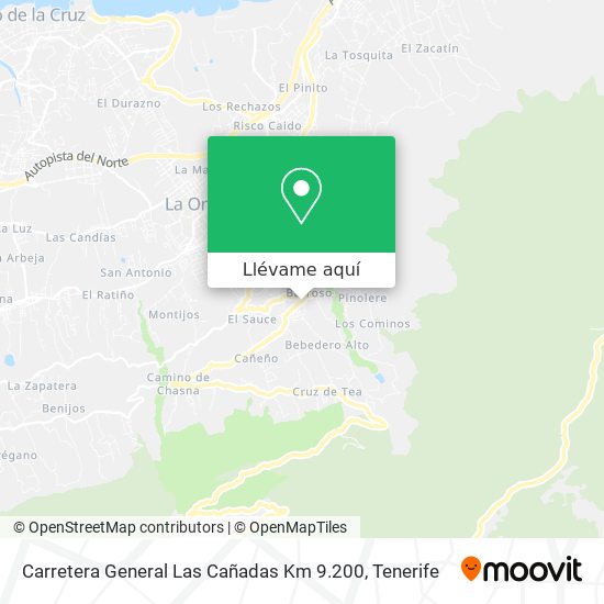 Mapa Carretera General Las Cañadas Km 9.200