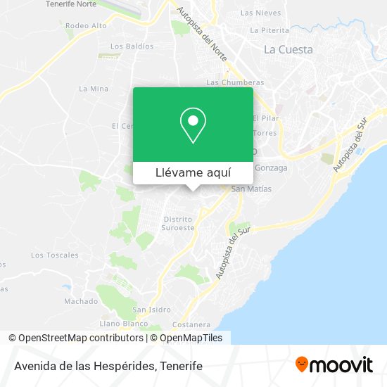 Mapa Avenida de las Hespérides