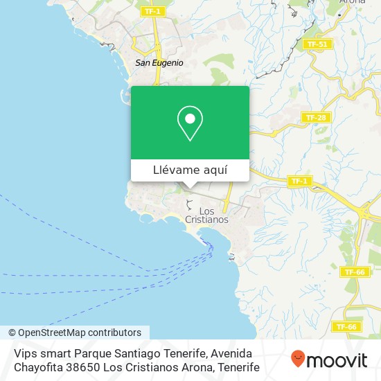Mapa Vips smart Parque Santiago Tenerife, Avenida Chayofita 38650 Los Cristianos Arona