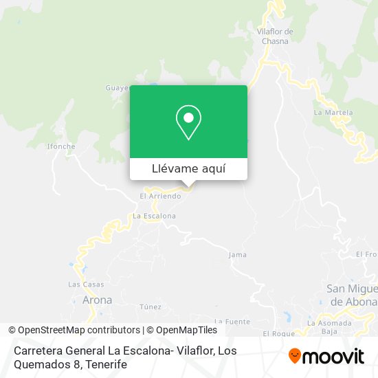 Mapa Carretera General La Escalona- Vilaflor, Los Quemados 8