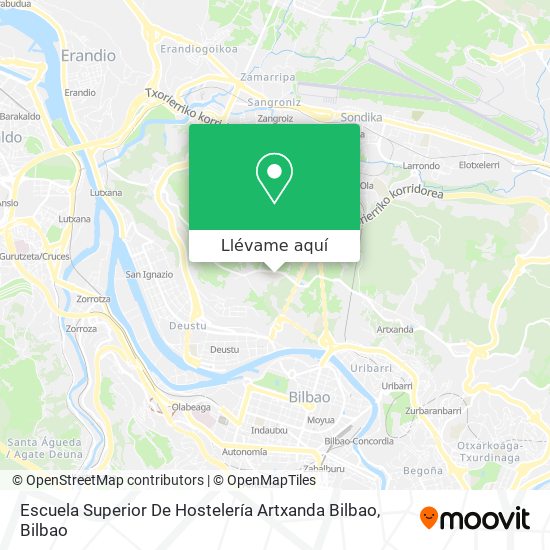 Mapa Escuela Superior De Hostelería Artxanda Bilbao