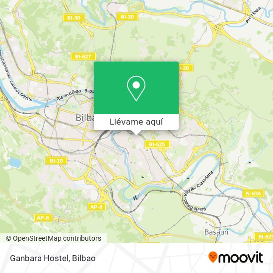 Mapa Ganbara Hostel