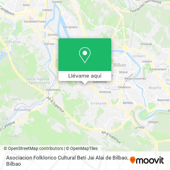 Mapa Asociacion Folklorico Cultural Beti Jai Alai de Bilbao